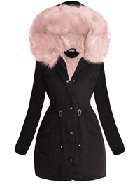 PARKA JACKET MARJORY black with pink fur