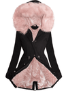 PARKA JACKET MARJORY black with pink fur