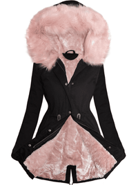 PARKA JACKET MARJORY black with pink fur