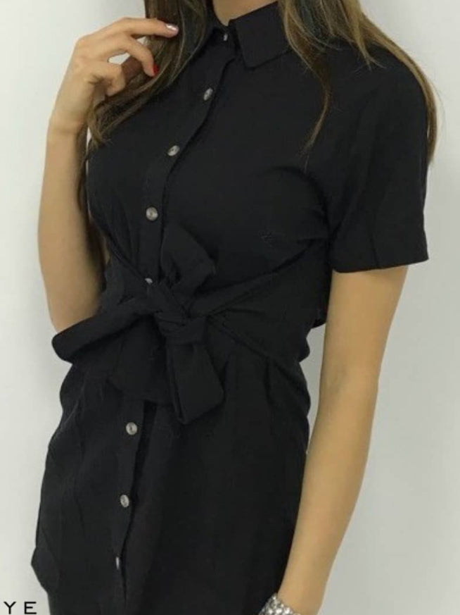 BLOUSE WITH BELT JESSICA black