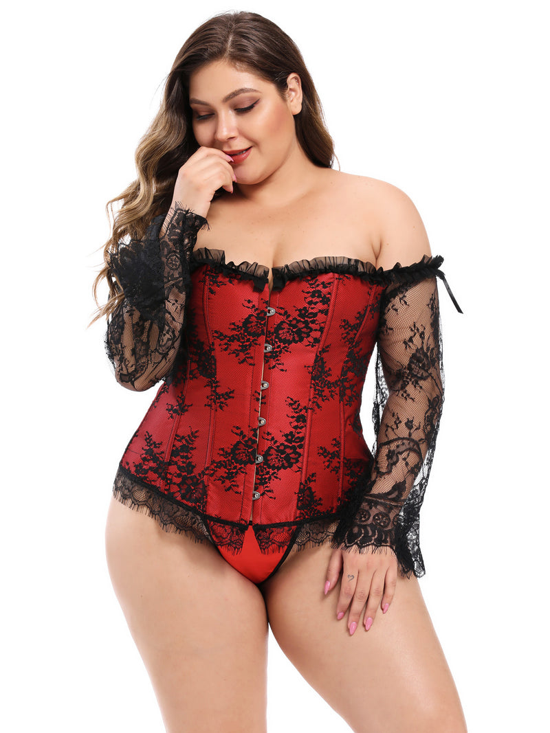 LACE CORSET GAYNOR red