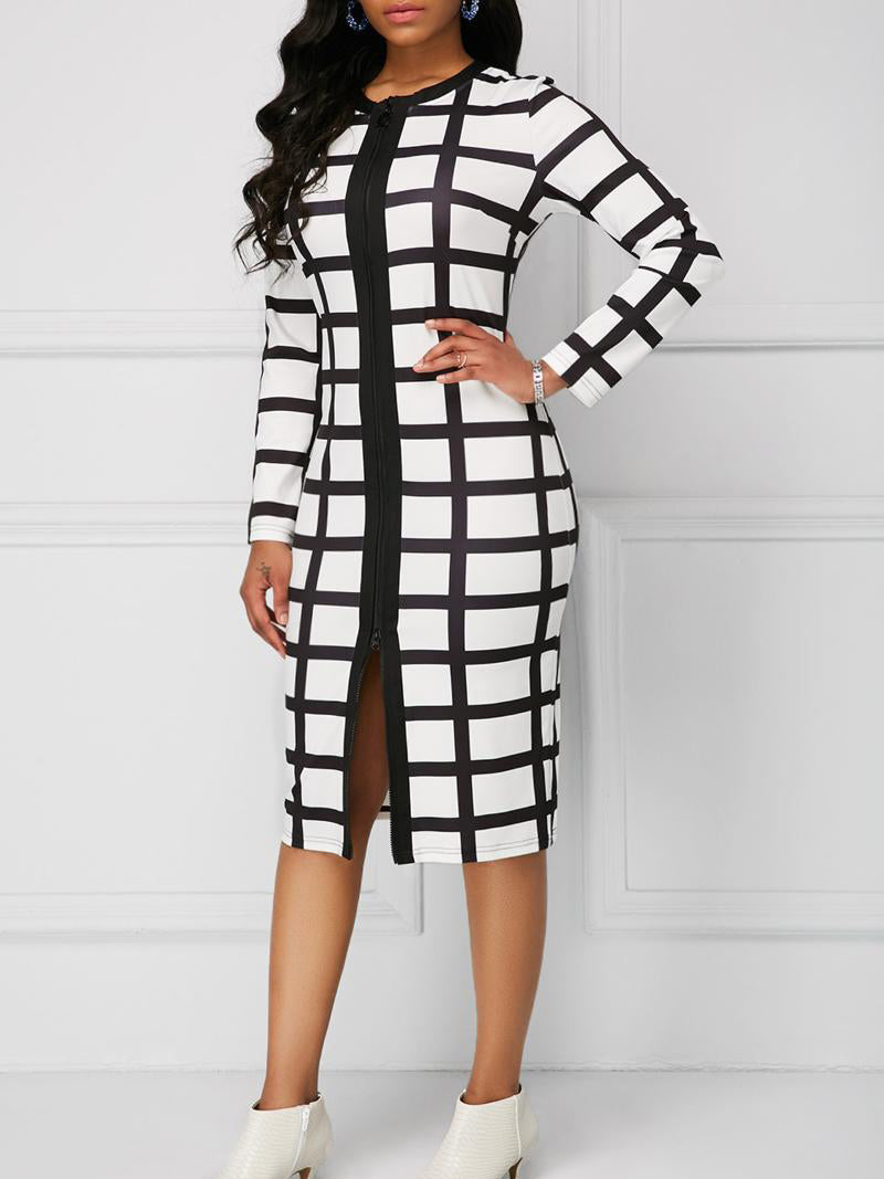 ELEGANT DRESS MALINE white and black