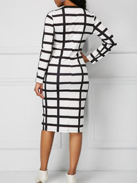 ELEGANT DRESS MALINE white and black