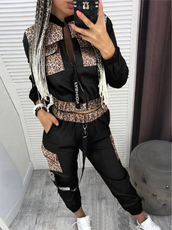 SPORT SUIT DARALEE black and leopard