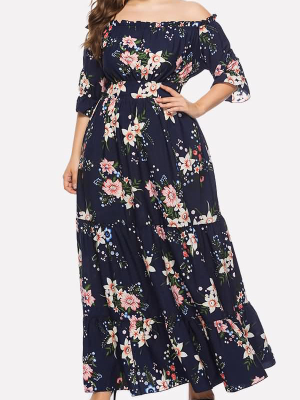 PLUS SIZE MAXI DRESS VICTORIA dark blue