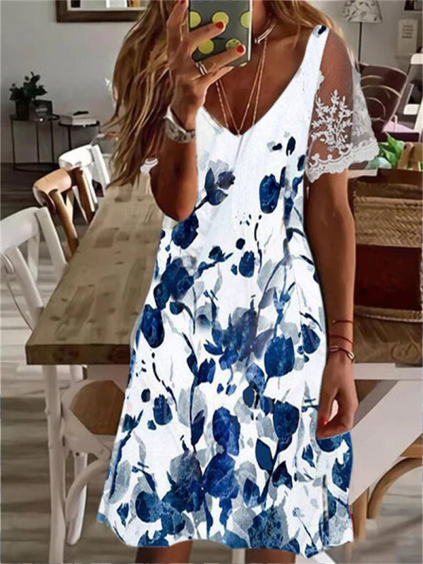 <tc>Elegantiška suknelė Taylee balta ir mėlyna</tc>