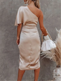 <tc>Elegantiška suknelė Manuelita smėlio spalvos</tc>