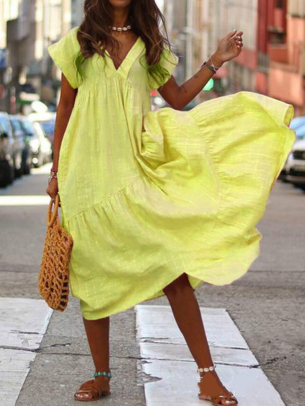 <tc>Elegantiška suknelė Norrine geltona</tc>