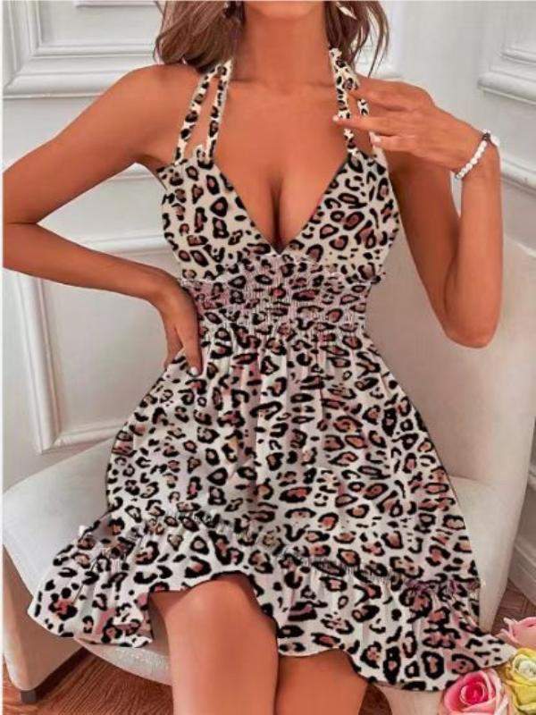 <tc>Elegantiška suknelė Florisa leopardo rašto</tc>