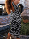 <tc>Leopardo rašto suknelė Damina pilka</tc>