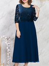 <tc>Elegantiška suknelė Laurra tamsiai mėlyna</tc>