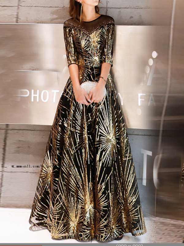 <tc>Elegantní šaty Preslie zlaté</tc>