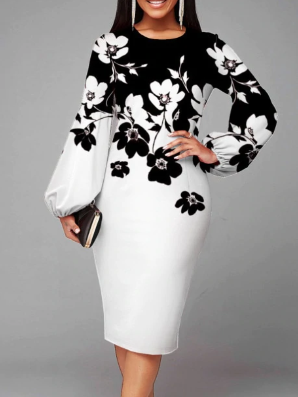 ELEGANT DRESS KSENIA white and black