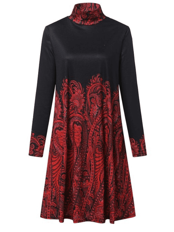 ELEGANT DRESS JADWIGA black and red