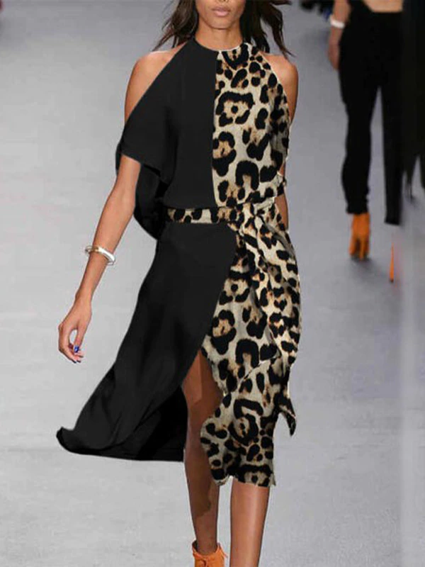 ELEGANT DRESS REINHELD leopard and black