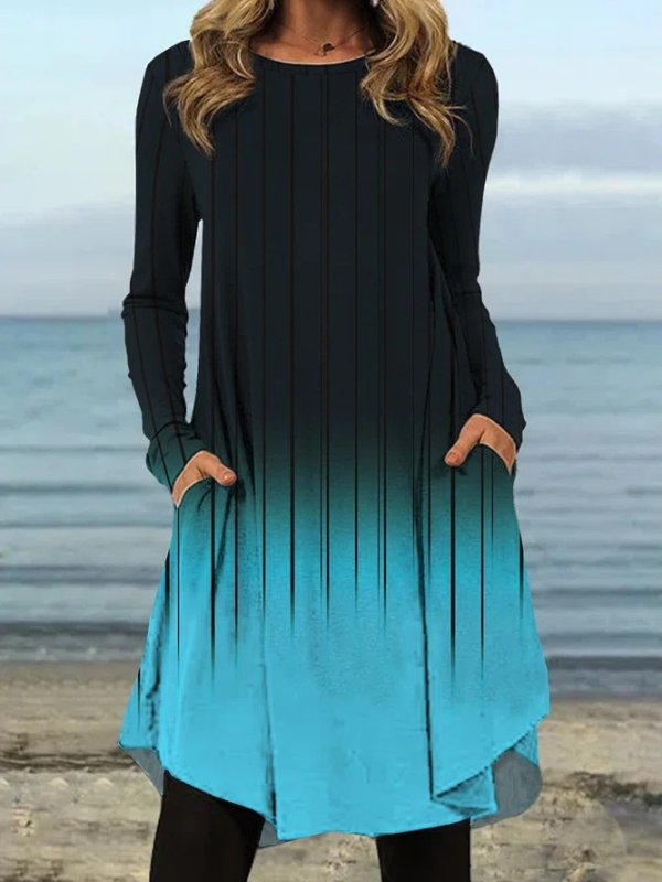 ELEGANT DRESS MYRIAN black and blue