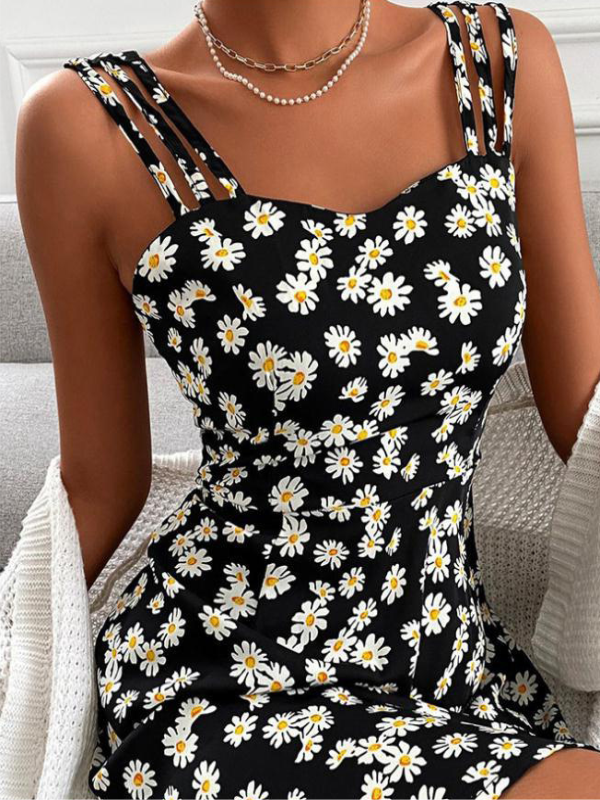 SUMMER FLORA DRESS BLACK