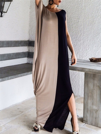 <tc>Elegantiška suknelė Nycole juoda ir ruda</tc>