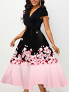 ELEGANT DRESS NANINE black and pink