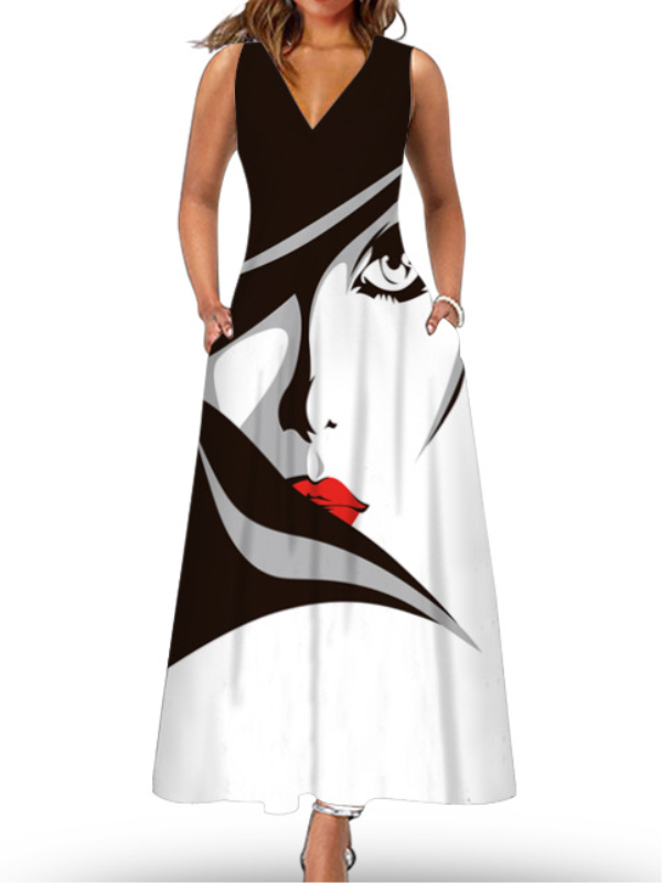 <tc>Maksi suknelė Ottorina juoda ir balta</tc>