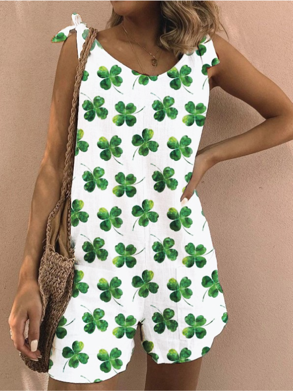 SUMMER JUMPSUIT PENNA white and green