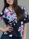 FLORAL TOP DIANA black