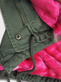 PARKA JACKET  HENRIANT khaki with colorful fur