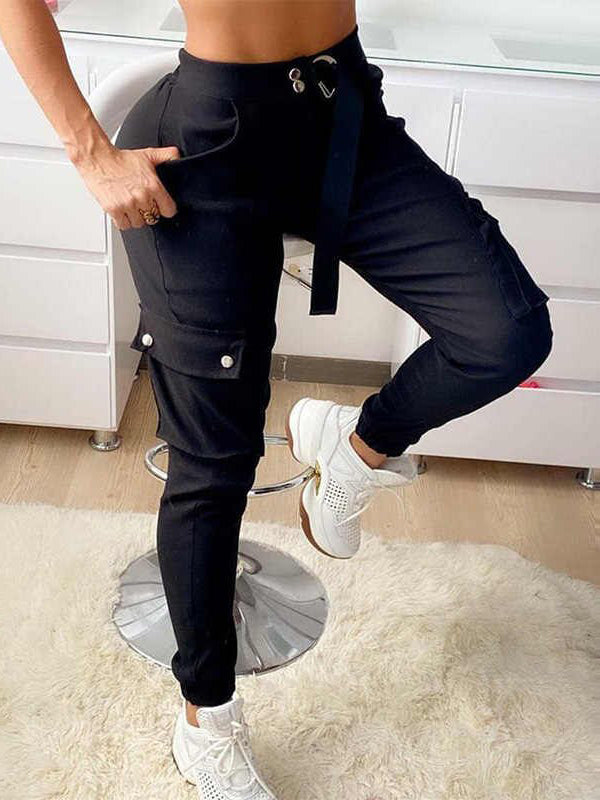 CASUAL PANTALONI KEREN črni