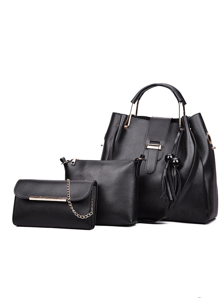 THREE PIECE WOMEN BAG SET DAMARI black