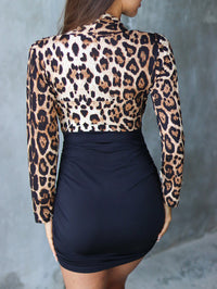<tc>Obleka z leopardjim potiskom Cassiel črna</tc>