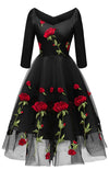 <tc>Midi obleka s cvetličnim potiskom Jayme črna</tc>