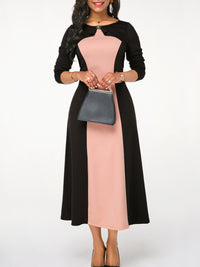 ELEGANT DRESS KAMALLA black and pink