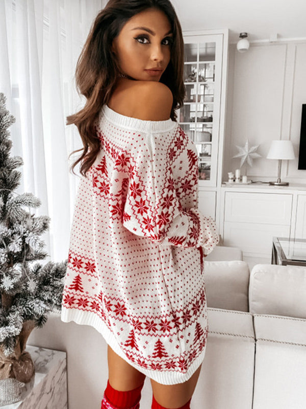 <tc>Božični pulover/obleka Jayla bela</tc>