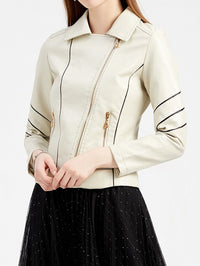 LEATHER IMATATION JACKET GINNIE beige