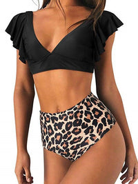 BIKINI TITANNA juodos ir leopardo spalvos