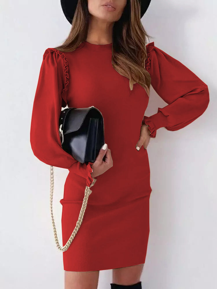 SWEATER DRESS BRIER red