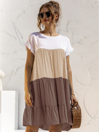 <tc>Mini suknelė Kalyn smėlio spalvos</tc>