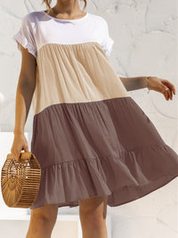 <tc>Mini suknelė Kalyn smėlio spalvos</tc>