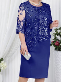 <tc>Elegantiška suknelė Virgino tamsiai mėlyna</tc>
