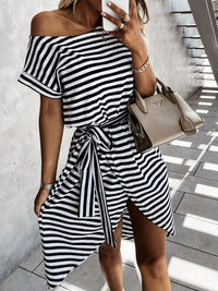 STRIPED SUMMER DRESS CHLOIE black and white