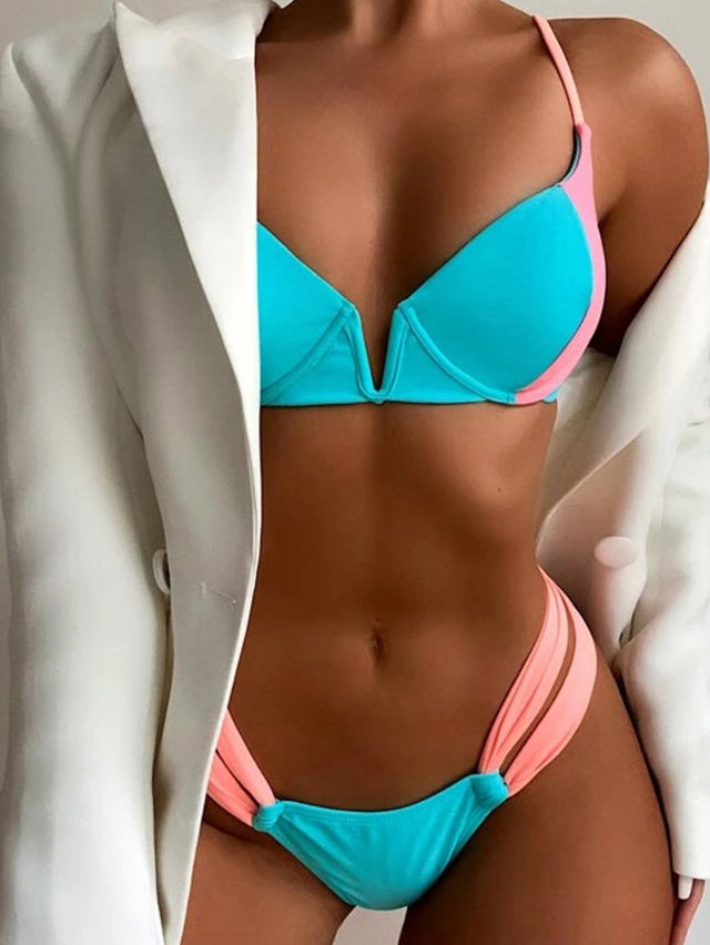 BIKINI LINDON blue and pink