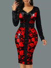 <tc>Elegantiška suknelė Bronwen juoda ir raudona</tc>