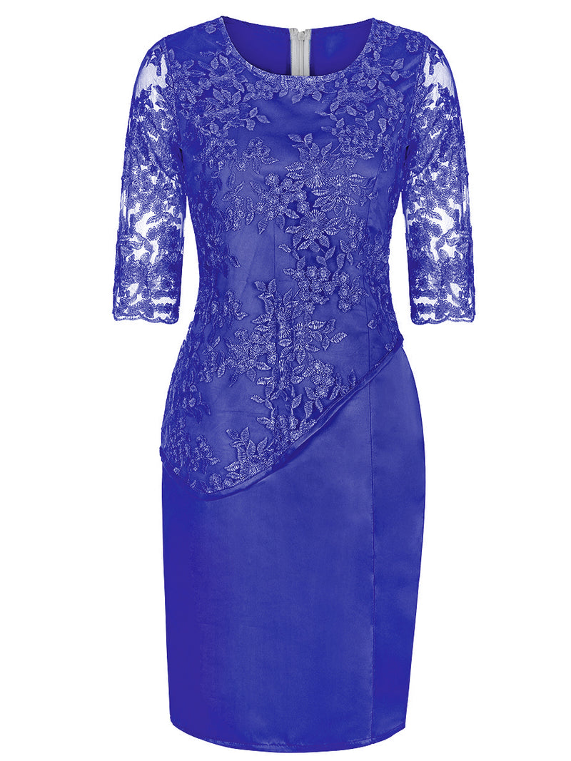<tc>Elegantiška suknelė Virgino tamsiai mėlyna</tc>