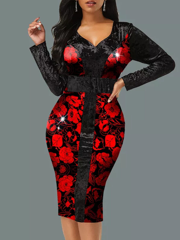 <tc>Elegantné šaty Bronwen čierno-červené</tc>