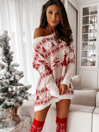 <tc>Božični pulover/obleka Jayla bela</tc>