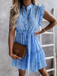 <tc>Mini vasarinė suknelė Charleena mėlyna</tc>
