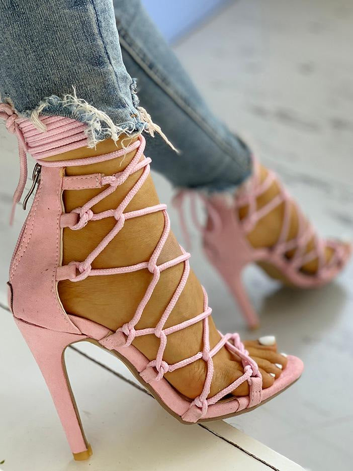 Sandály na podpatku GOSSY růžové