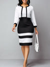 ELEGANT DRESS LEONNA black and white