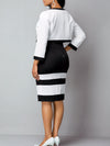 <tc>Elegantiška suknelė Leonna juodai balta</tc>