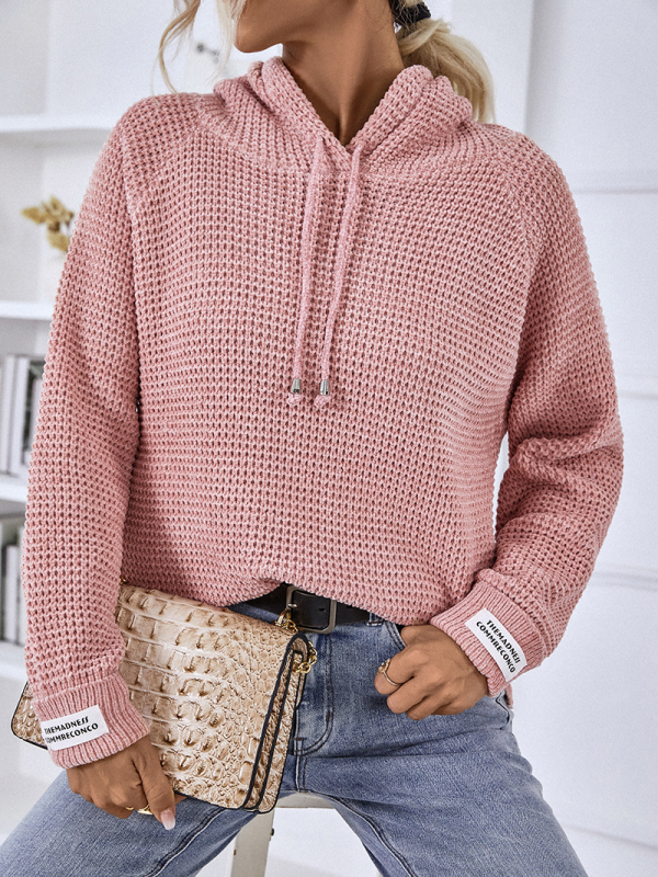 <tc>Pleten pulover s kapuco Trotiral roza<br></tc>